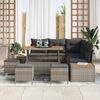 vidaXL Conjunto de Sof&aacute; de Jardim 9 pcs Cinzeto Rattan Sint&eacute;tico