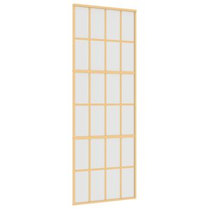 vidaXL Porta deslizante 76x205 cm vidro ESG fosco/alum&iacute;nio dourado