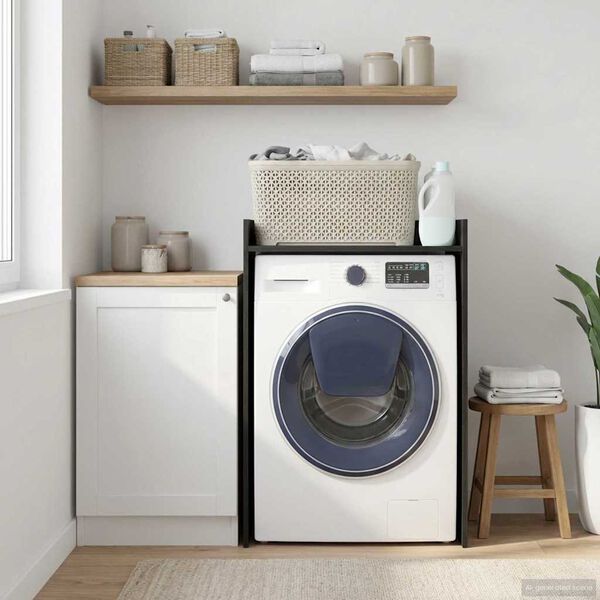 vidaXL Arm&aacute;rio para M&aacute;quina de Lavar Carvalho Preto 67,5 x 48 x 97 cm