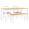 vidaXL 4 pcs conjunto de jantar PANAMA madeira pinho maci&ccedil;a branco
