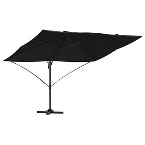 vidaXL Guarda-sol Preto 351 x 250 x 260 cm Poli&eacute;ster e Alum&iacute;nio