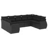 vidaXL 9 pcs conjunto de sof&aacute;s p/ jardim c/ almofad&otilde;es vime PE preto