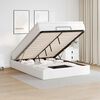 vidaXL Estrutura de cama otomana com colch&atilde;o 140x190 cm branca