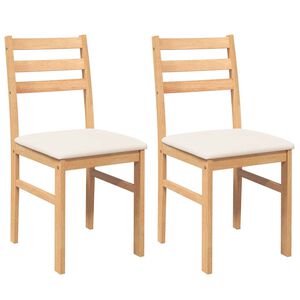 vidaXL Cadeiras de jantar com almofad&otilde;es 2 pcs madeira maci&ccedil;a