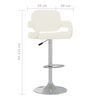 vidaXL Banco de bar couro artificial cor creme
