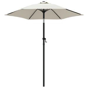 vidaXL Guarda-sol 200x224 cm alum&iacute;nio branco-areia