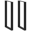 vidaXL P&eacute;s de mesa de bar em forma de U, 2 pe&ccedil;as, preto, 60x (110-111) cm, a&ccedil;o