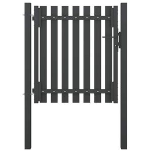 vidaXL Port&atilde;o de cerca de jardim em a&ccedil;o 100x75 cm antracite