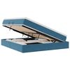 vidaXL Cama com arruma&ccedil;&atilde;o e colch&atilde;o Azul Escuro 180 x 200 cm Veludo