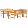 vidaXL 3 pcs conjunto de jantar para jardim madeira de teca maci&ccedil;a