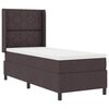 vidaXL Cama Box com colch&atilde;o Castanho escuro 90 x 190 cm tecido
