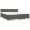 vidaXL Cama com molas/colch&atilde;o 180x200 cm veludo cinzento-escuro