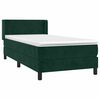 vidaXL Cama com molas/colch&atilde;o 90x200 cm veludo verde-escuro