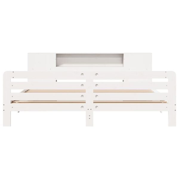 vidaXL Cama sem colch&atilde;o 180x200 cm madeira de pinho maci&ccedil;a branco
