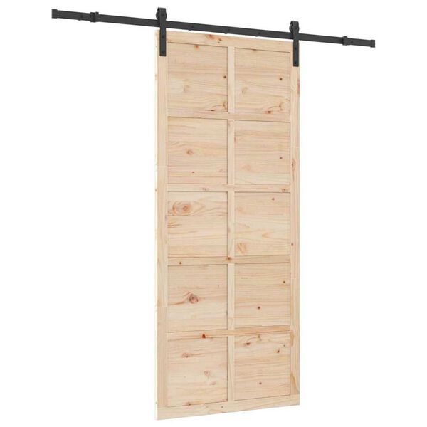 vidaXL Porta Deslizante Castanho 100 x 208 cm