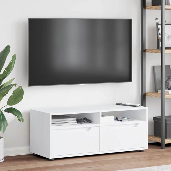 vidaXL M&oacute;vel TV VISNES derivados de madeira branco 100x40x38 cm