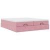 moldura de cama otomana vidaXL com colch&atilde;o rosa 200x200cm Veludo