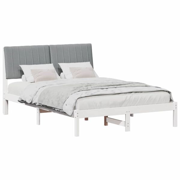 vidaXL Estrutura da Cama com cabeceira Branco 135 x 190 cm