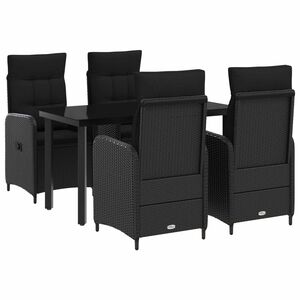 vidaXL Conjunto de Mesa de Sof&aacute; com almofada 5 pcs Preto