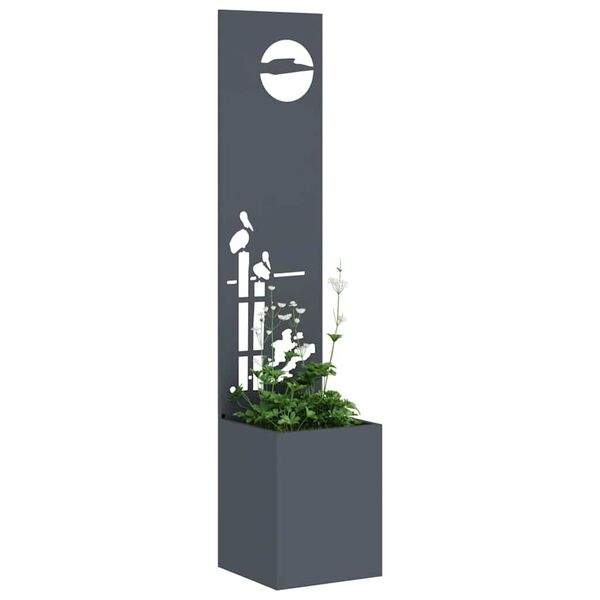 vidaXL Tela de Privacidade para Jardim Fretwork Antracite 32 x 140 cm