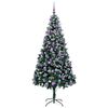 vidaXL &Aacute;rvore de Natal Artificial Verde 210 cm PVC, A&ccedil;o e Pl&aacute;stico