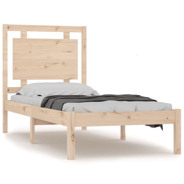 vidaXL Estrutura cama pequena solteiro 75x190 cm madeira maciça