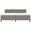 vidaXL Cama Box com colch&atilde;o Cinzento-acastanhado 200 x 200 cm tecido