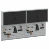 vidaXL Conjunto de Armário de Ferramentas e Pegboard 6 pcs Preto