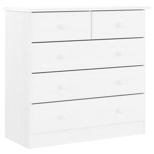 vidaXL C&oacute;moda ALTA 77x35x73 cm madeira de pinho maci&ccedil;a branco