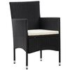 vidaXL 4 pcs conjunto lounge de jardim c/ almofad&otilde;es vime PE preto