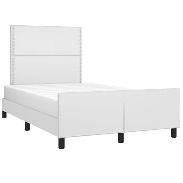vidaXL Estrutura de cama sem colchão 120x190cm couro do falso branco