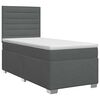 vidaXL Cama box spring com colch&atilde;o Cinzento-Escuro Individual Tecido