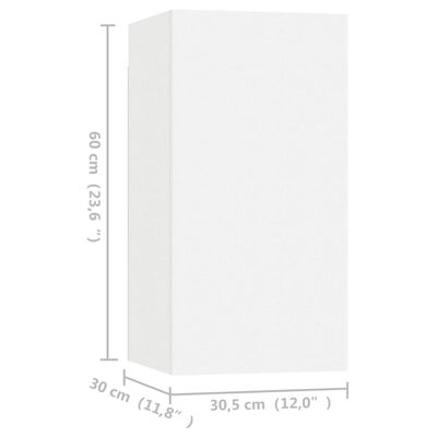 vidaXL Móvel de TV 30,5x30x60 cm contraplacado branco