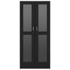 vidaXL Arm&aacute;rio vitrine 82,5x30,5x185 cm derivados de madeira preto