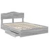 vidaXL Cama com Armazenamento com cabeceira Cinza Sonoma 160 x 200 cm