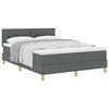 vidaXL Cama Box com colch&atilde;o Cinza Escuro 160 x 200 cm tecido