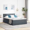 vidaXL Cama com Armazenamento Cinza Escuro 140 x 190 cm Veludo