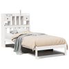 vidaXL Cama com estante sem colch&atilde;o 90x200 cm pinho maci&ccedil;o branco