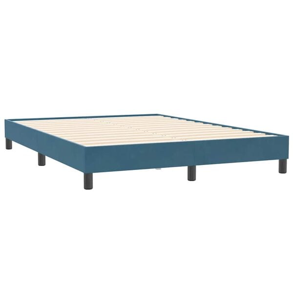 vidaXL Cama sem molas/colch&atilde;o 160x210 cm veludo azul escuro