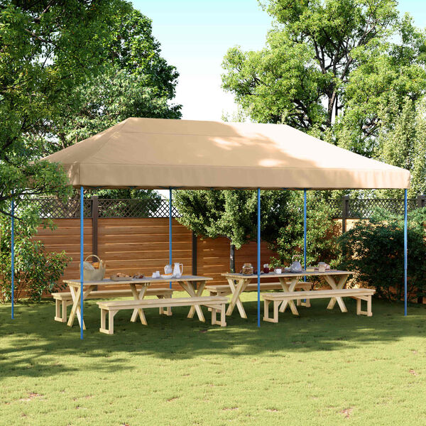 vidaXL Tenda de Festa Bege 292 x 580 x 315 cm Tecido Oxford