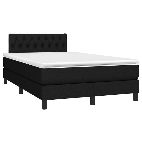 vidaXL Cama boxspring com colch&atilde;o 120x190 cm tecido preto