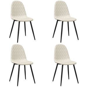 vidaXL Cadeiras de jantar 4 pcs veludo branco nata
