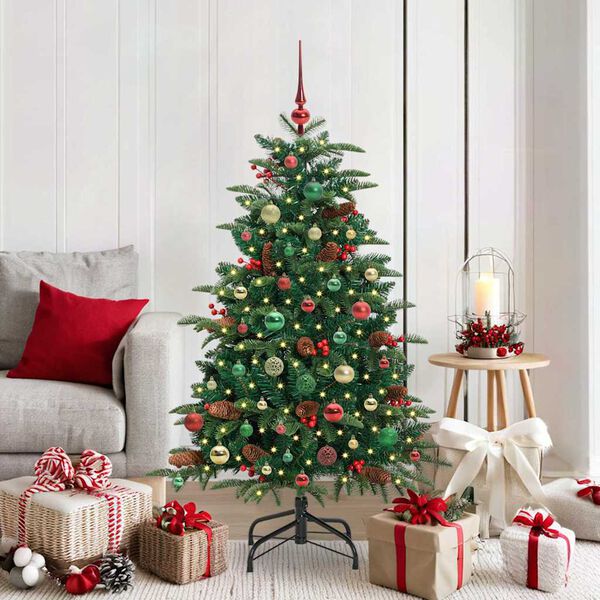 vidaXL &Aacute;rvore de Natal Artificial Verde 150 cm PVC, Metal e Pl&aacute;stico