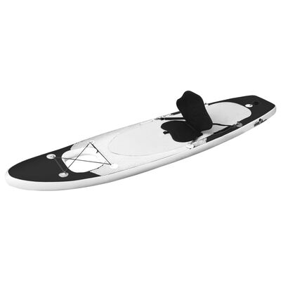 vidaXL Conjunto prancha de paddle SUP insuflável 300x76x10 cm preto