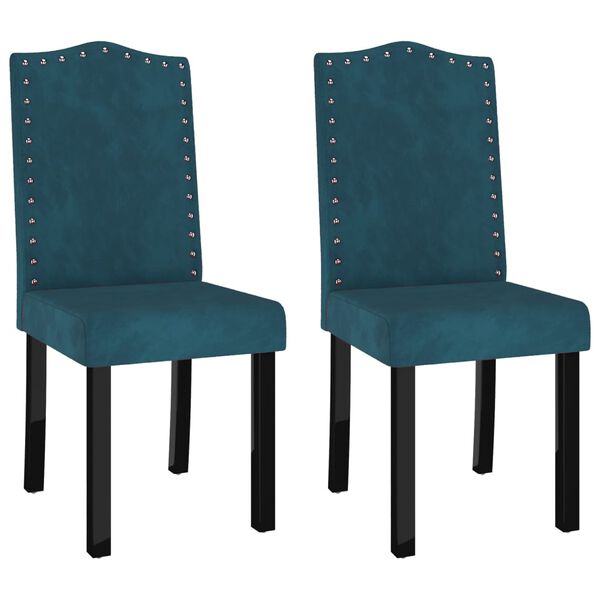 vidaXL Cadeiras de jantar 2 pcs veludo azul
