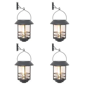 vidaXL Candeeiro solar p/ exterior 4pcs chama tremulante branco quente