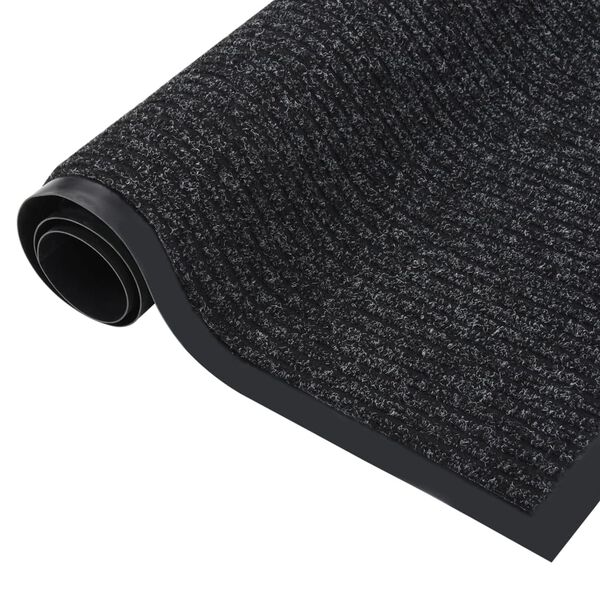 vidaXL Tapete de porta às riscas 40x60 cm antracite