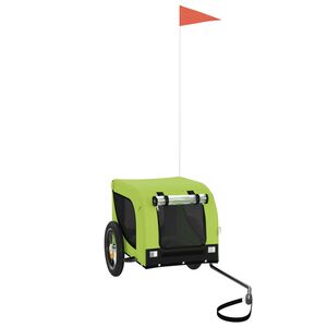 vidaXL Reboque de bicicleta p/ animais tecido oxford/ferro verde/preto