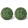 vidaXL Bola de buxo topi&aacute;ria folhas artificiais 35 cm 2 pcs