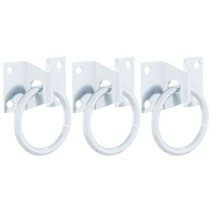 vidaXL An&eacute;is de engate com placas 3 pcs a&ccedil;o prateado